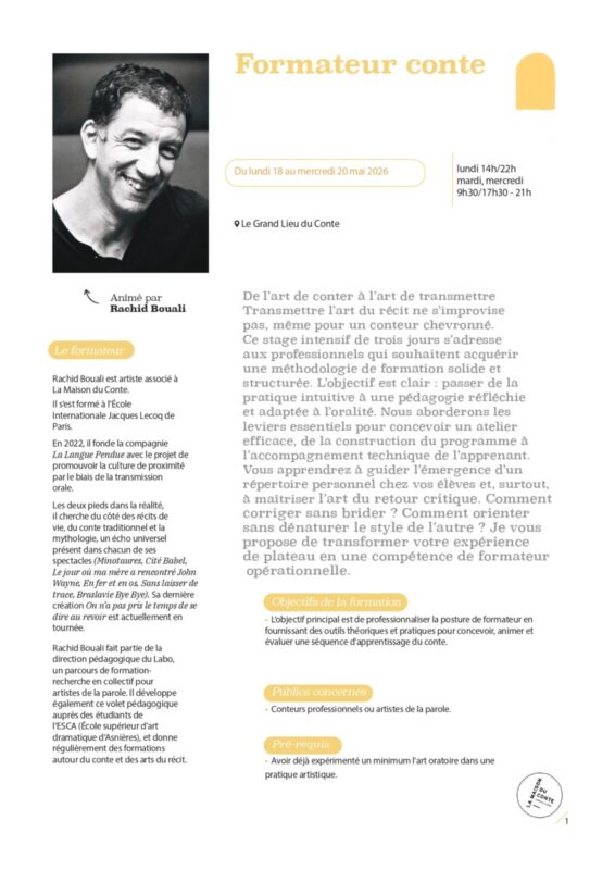 Fiche formation formateur conte