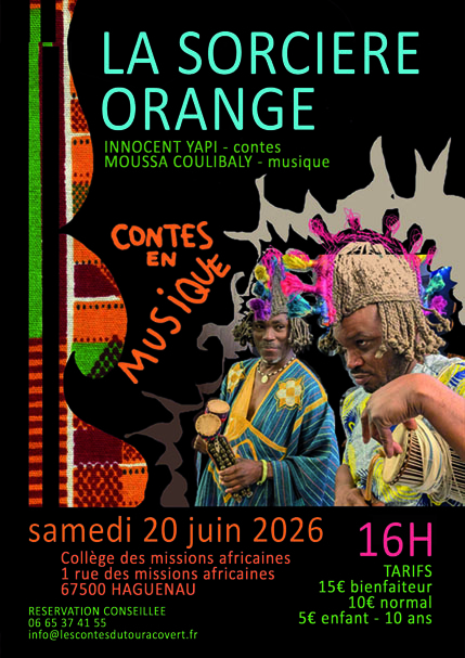 Affiche conte la sorcière orange