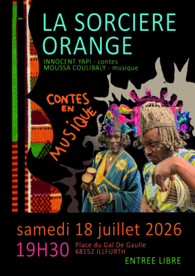 Affiche conte africain la sorcière orange