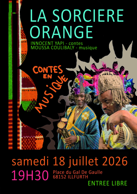 Affiche conte africain la sorcière orange