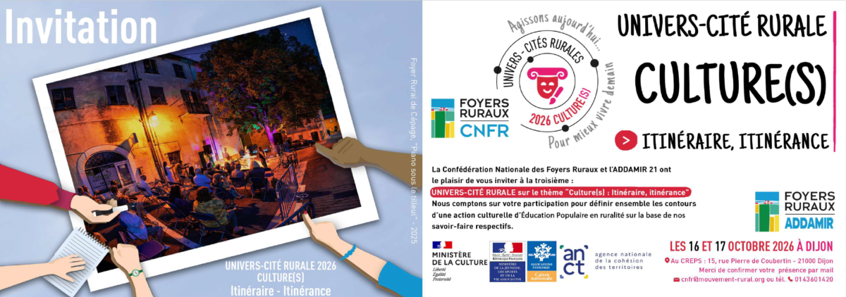 Affiche Univers-Cité Rurale Culture Foyers Ruraux 2026